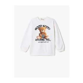 Koton 4WKG10235AK Ekru Kız Çocuk Sweatshirt