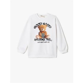 Koton 4WKG10235AK Ekru Kız Çocuk Sweatshirt