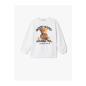 Koton 4WKG10235AK Ekru Kız Çocuk Sweatshirt