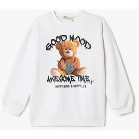 Koton 4WKG10235AK Ekru Kız Çocuk Sweatshirt