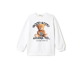 Koton 4WKG10235AK Ekru Kız Çocuk Sweatshirt