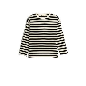 Koton 4WKG10293AK Siyah Çizgili Oversize Kız Çocuk T-shirt