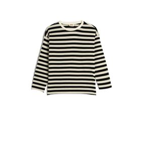 Koton 4WKG10293AK Siyah Çizgili Oversize Kız Çocuk T-shirt