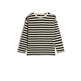 Koton 4WKG10293AK Siyah Çizgili Oversize Kız Çocuk T-shirt