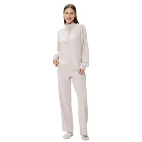 Koton 4WLK40079MK Pembe Kaşkorse Yumuşak Dokulu Boğazlı Kadın Pijama Üstü