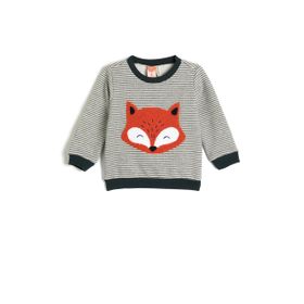 Koton 4WMB10028TK 03K Grı Cızgılı Erkek Bebek Jersey Sweatshırt