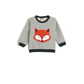 Koton 4WMB10028TK 03K Grı Cızgılı Erkek Bebek Jersey Sweatshırt