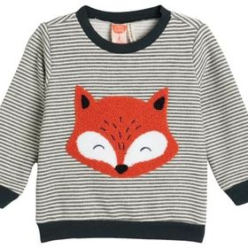 Koton 4WMB10028TK 03K Grı Cızgılı Erkek Bebek Jersey Sweatshırt