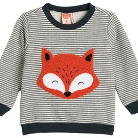 Koton 4WMB10028TK 03K Grı Cızgılı Erkek Bebek Jersey Sweatshırt