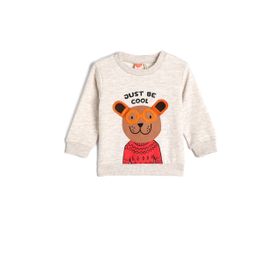 Koton 4WMB10188TK 052 Bej Erkek Bebek Pamuk Jersey Sweatshirt