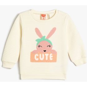 Koton 4WMG10004AK Ekru Kız Çocuk Sweatshirt