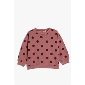 Koton 4WMG10016AK 2D7 Pembe Desenli Kız Bebek Pamuk Jersey Sweatshirt