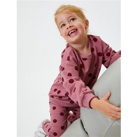 Koton 4WMG10016AK 2D7 Pembe Desenli Kız Bebek Pamuk Jersey Sweatshirt