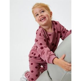 Koton 4WMG10016AK 2D7 Pembe Desenli Kız Bebek Pamuk Jersey Sweatshirt