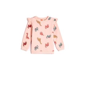 Koton 4WMG10018AK Kız Bebek Pembe Desenli Sweatshirt