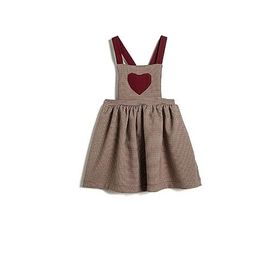 Koton 4WMG80004AW Bordo Kalp Aplikeli Kız Bebek Elbise