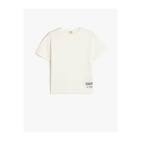 Koton 5SKB10023TK Ekru Baskılı Erkek Çocuk T-Shirt