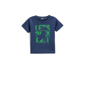 Koton 720 Erkek Bebek Lacivert Dinozor Baskılı Kısa Kollu Bisiklet Yaka T-shirt