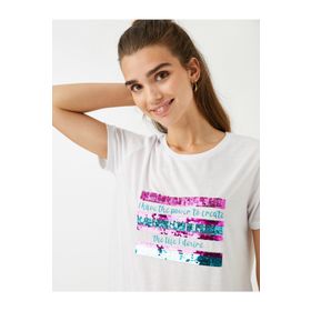Koton 7YAB17886OK039 Koton Plus Kadın T-Shirt