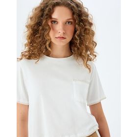 Koton 7YAK12914UK038 Crew Neck Kadın T-shirt