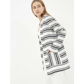 Koton 7YAK62234UW02M Çizgili Kadın Kimono