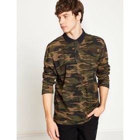 Koton 7YAM11804LK Yeşil Çizgili Polo Yaka Erkek T-Shirt