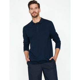 Koton 7YAM11928LK Lacivert Polo Yaka Erkek T-Shirt