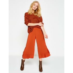 Koton 8KAK43372QK Siyah Geniş Paça Kadın Pantolon