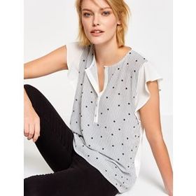 Koton 8KAK68581PW Siyah Desenli Kadın Bluz