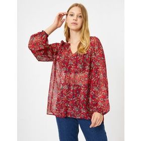 Koton 8KAK68581PW Siyah Desenli Kadın Bluz