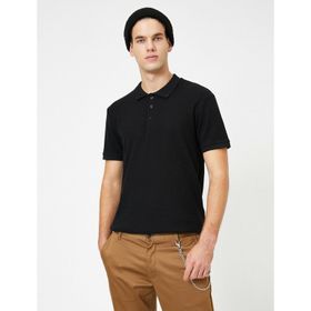 Koton 8KKB16378TK Siyah Polo Yaka Erkek Çocuk T-Shirt