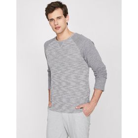 Koton 8KKB96626OT Gri Erkek Çocuk Desenli Kazak