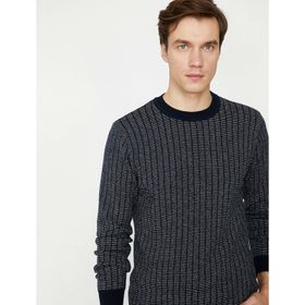 Koton 8KMB98750OT Lacivert Çizgili Erkek Bebek Kazak