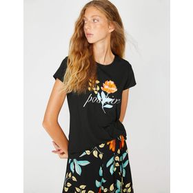 Koton 8YAF10418GK Siyah Kadın T-Shirt