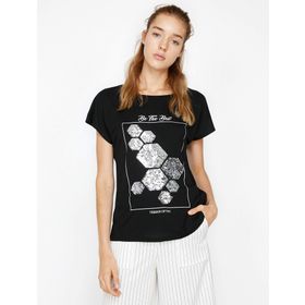 Koton 8YAF10418GK Siyah Kadın T-Shirt