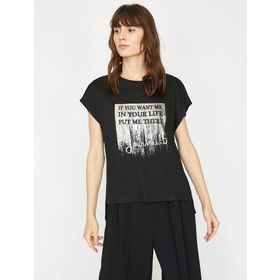 Koton 8YAF10418GK Siyah Kadın T-Shirt