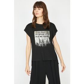 Koton 8YAF10418GK Siyah Kadın T-Shirt