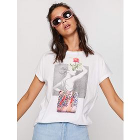Koton 8YAK13038GK Beyaz Kadın T-Shirt