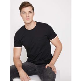 Koton 8YAM11582MK Siyah Kısa Kollu Bisiklet Yaka Erkek T-Shirt