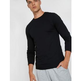 Koton 8YAM11582MK Siyah Kısa Kollu Bisiklet Yaka Erkek T-Shirt