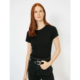 Koton 8YAM11582MK Siyah Kısa Kollu Bisiklet Yaka Erkek T-Shirt