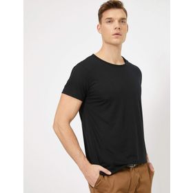 Koton 8YAM11582MK Siyah Kısa Kollu Bisiklet Yaka Erkek T-Shirt
