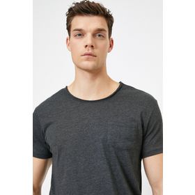 Koton 8YAM11582MK Siyah Kısa Kollu Bisiklet Yaka Erkek T-Shirt