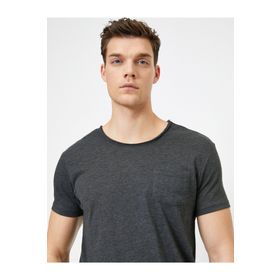 Koton 8YAM11582MK Siyah Kısa Kollu Bisiklet Yaka Erkek T-Shirt