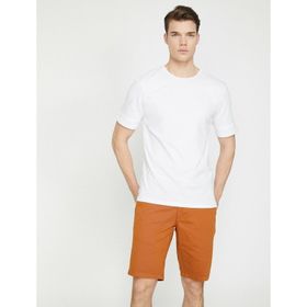 Koton 8YAM14766OK Beyaz Kısa Kollu Bisiklet Yaka Erkek T-shirt
