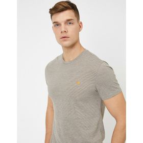 Koton 8YAM14766OK Beyaz Kısa Kollu Bisiklet Yaka Erkek T-shirt