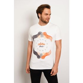 Koton 8YAM14766OK Beyaz Kısa Kollu Bisiklet Yaka Erkek T-shirt