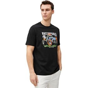Koton 999 Baskılı Kısa Kollu Bisiklet Yaka Siyah S Erkek T-Shirt