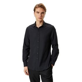 Koton 999 Erkek Basic Klasik Yaka Uzun Kollu Siyah Gömlek