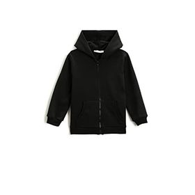 Koton 999 Erkek Çocuk Sweatshirt Fermuarlı Kapüşonlu Siyah